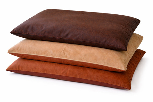 Large faux leather pet bed - leather,