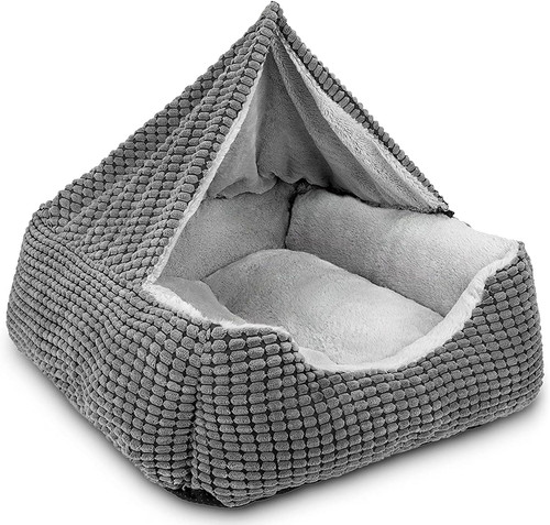 Rectangle dog bed - warm, hooded