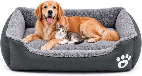 Soft fluffy pet - bed, for