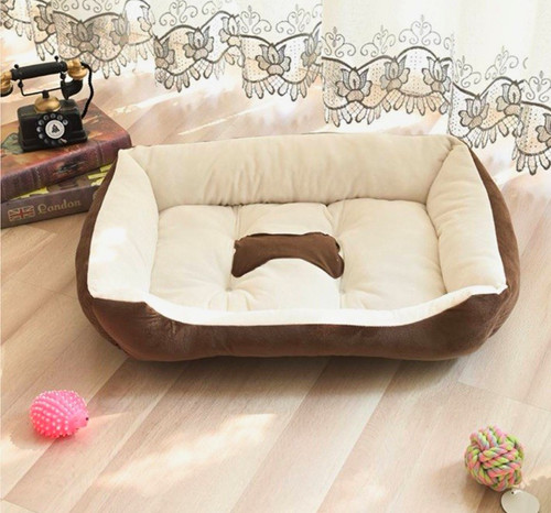 Large warm plush dog bed - plush,
