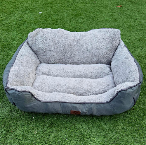 Grey plush cushioned sofa - grey,