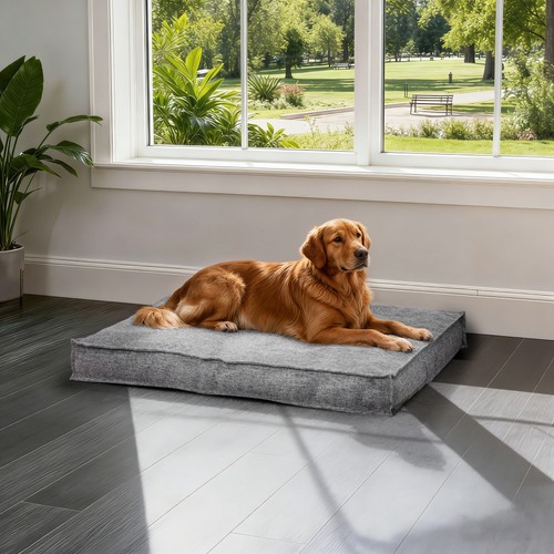 Large dog bed washable linen - large,